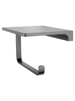 Держатель для туалетной бумаги с полкой WONZON & WOGHAND ECLIPSE, Темный графит (WW-9126-BGM) - Gidratop.ru изображение