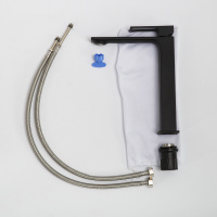 LUCE Смеситель для накладных раковин, без донного клапана, чёрный LUC-LMC-NERO-W0 - Gidratop.ru изображение