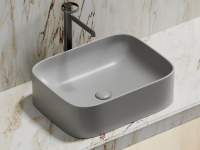 Умывальник чаша накладная прямоугольная (цвет Серый Матовый) Element 505x380x150мм - Gidratop.ru изображение