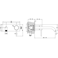 GESSI 316 встраиваемый смеситель с изливом 200-170мм (внешние части), цвет: brushed black metal pvd - Gidratop.ru изображение