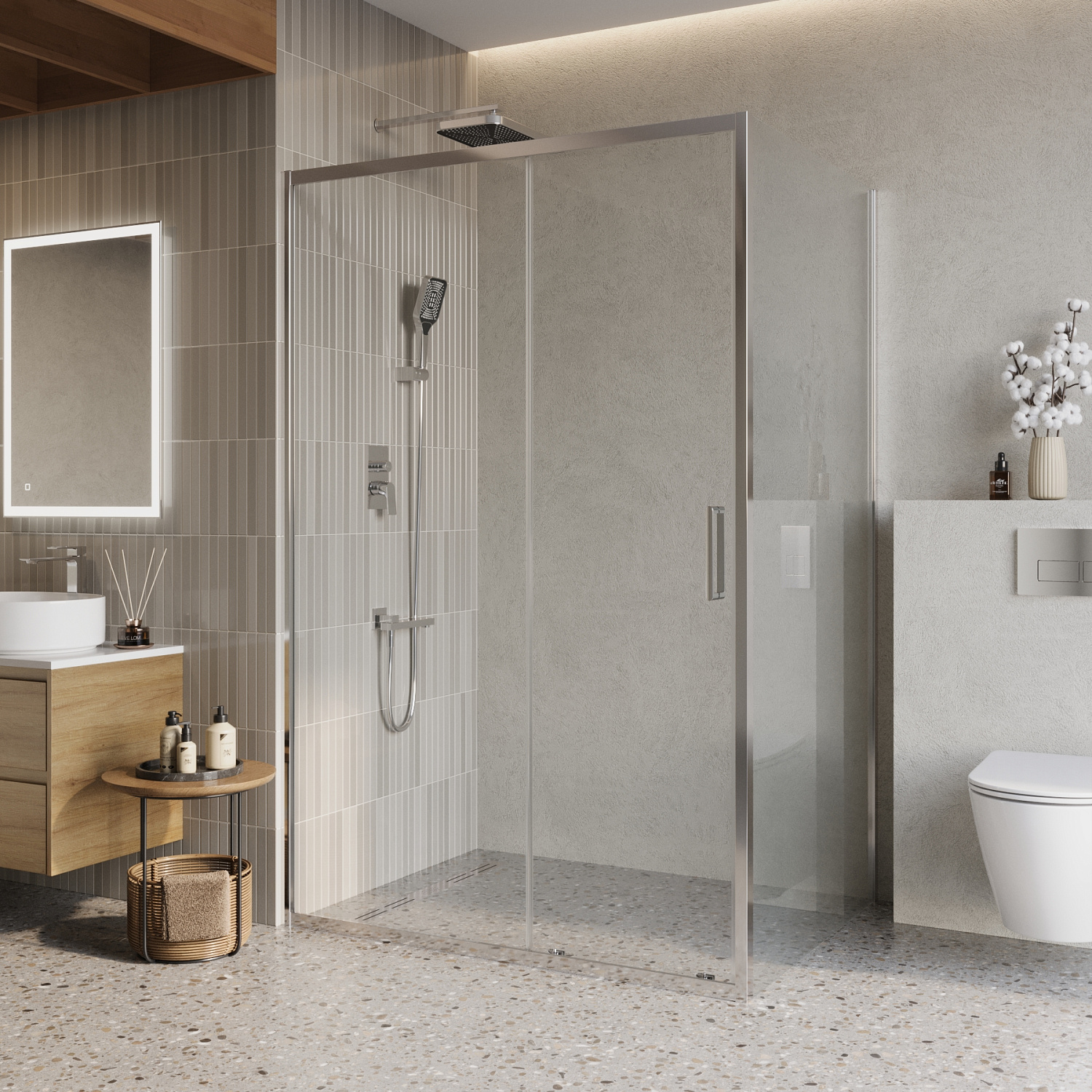 Душевой уголок BelBagno LUCE-AH-1-130/100-C-Cr