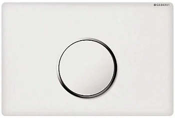 Клавиша смыва Geberit Sigma 115.908.KJ.1 Type 10, бесконтактная, сенсорная, для унитаза, 3В, двойной смыв, пластик, белый/глянцевый хром
