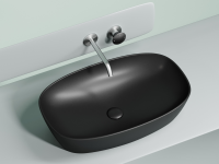 Умывальник чаша накладная овальная (цвет Черный Матовый) Element 600x380x138мм - Gidratop.ru изображение