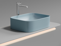 Умывальник чаша накладная прямоугольная (цвет Голубой Матовый) Element 505x380x150мм - Gidratop.ru изображение