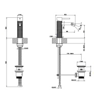 GESSI 316 смеситель для биде на 1 отверстие, с донным клапаном, излив 118мм, цвет: steel brushed - Gidratop.ru изображение