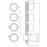GESSI HABITO смеситель настенный встраиваемый, термостатический, с 3 запорными вентилями, термостатический, цвет Black Metal PVD - Gidratop.ru изображение