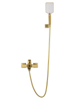 Смеситель для ванны с душем WONZON & WOGHAND FLEX, Брашированное золото (WW-88037072-BG) - Gidratop.ru изображение