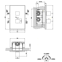 Gessi Rettangolo встраиваемый термостат, подключение на 3/4, с переключателем на 2 выхода(внешние части), цвет: хром - Gidratop.ru изображение