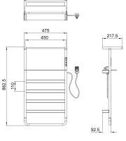Полотенцесушитель электрический WONZON & WOGHAND DÜSSELDORF, Черный матовый (WW-A208-MB) - Gidratop.ru изображение