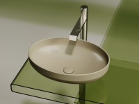 Умывальник чаша накладная овальная (цвет Капучино Матовый) Element 502x363x145мм - Gidratop.ru изображение