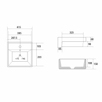 Раковина накладная ABBER Rechteck AC2208 белая - Gidratop.ru изображение