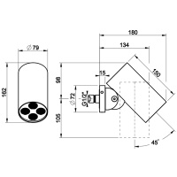 GESSI 316 DIAMANTATO верхний душ Oslash;79 мм., с настенным креплением, тропический ливень, цвет Steel Brushed - Gidratop.ru изображение