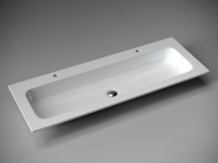 Раковина накладная мебельная Grace прямоугольная, с двумя отверстиями под смеситель 1210x457x137 мм, цвет белый - Gidratop.ru изображение