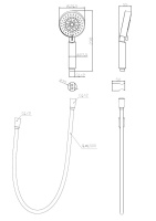 Ручной душ пятирежимный со шлангом PVC 150 см и держателем, хром, BB-DFS-5-CRM - Gidratop.ru изображение