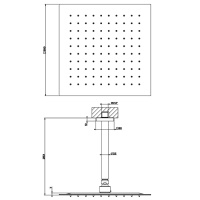 Gessi Emporio shower верхний душ потолочный, поворотная с шарниром, с защитой от известкового налёта, цвет: Mirror Steel - Gidratop.ru изображение