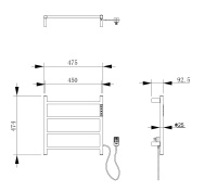 Полотенцесушитель электрический WONZON & WOGHAND BONN, Брашированный никель (WW-AL404-BR) - Gidratop.ru изображение