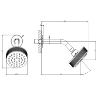 GESSI INCISO верхний душ настенная, шарнирная на 1/2,  Oslash;200мм, цвет: хром - Gidratop.ru изображение