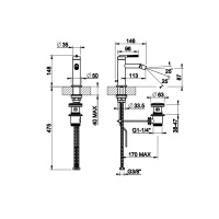 Gessi Ingranaggio смеситель для ванны на 4 отверстия с каскадным изливом, девиатор, шланг , лейка, цвет: хром - Gidratop.ru изображение
