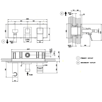Gessi Rettangolo K встраиваемый смеситель однорычажный, подводом воды, держателем лейки и переключателем PUSH(внешние части), цвет: хром - Gidratop.ru изображение