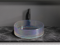 Умывальник чаша накладная круглая (цвет неон) Cristal 360x360x112мм - Gidratop.ru изображение