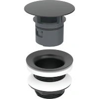 Донный клапан Geberit 152.080.14.1, со свободным стоком, 8 см, цвет черный матовый - Gidratop.ru изображение