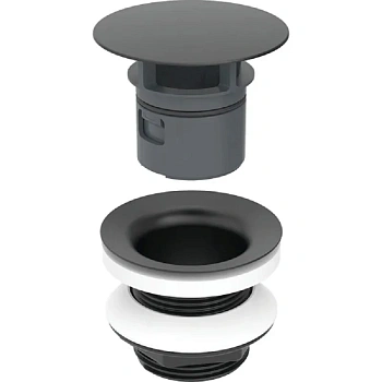 Донный клапан Geberit 152.080.14.1, со свободным стоком, 8 см, цвет черный матовый