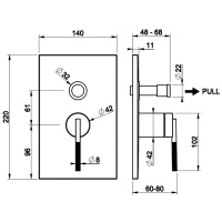 Gessi Ingranaggio встраиваемый однорычажный смеситель на 2 выхода с перекл. (внешние части), цвет: Black XL - Gidratop.ru изображение