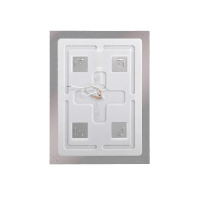 Зеркало в алюминиевой раме со встроенным светильником и сенсорным выключателем по периметру рамы, SPC-KRAFT-600-800-SENS-AL, 600x800x32 мм - Gidratop.ru изображение