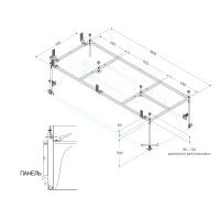 Металлический каркас для акриловой ванны CEZARES PLANE-200-90-MF-R - Gidratop.ru изображение