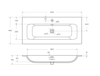 Керамическая раковина CZR-8073-100, 1010x460x155 - Gidratop.ru изображение