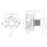 GESSI 316 встраиваемый смеситель на 1/2 на 1 источник (внешняя часть), цвет: steel brushed - Gidratop.ru изображение