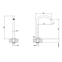 GESSI 316 отдельно стоящий излив h=230мм , цвет: steel brushed - Gidratop.ru изображение