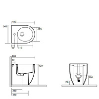 биде приставное 48х28см, с 1 отв. под смеситель, цвет: белый - Gidratop.ru изображение