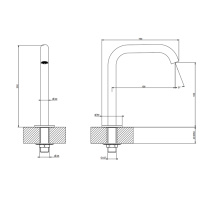 GESSI 316 отдельно стоящий излив h=162мм, цвет: brushed black metal pvd - Gidratop.ru изображение