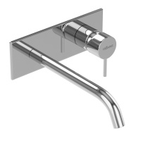 LEAF-BLI1-20-L-01-W0 Смеситель для раковины встраиваемый, однорычажный, излив и ручка на единой площадке, длина излива 20 см, исполнение Хром - Gidratop.ru изображение