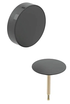 Декоративный комплект Geberit d52, для слива-перелива для ванн с поворотным механизмом, чёрный матовый, 150.300.14.1