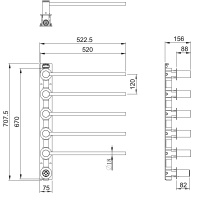 Полотенцесушитель электрический встраиваемый WONZON & WOGHAND MÜNCHEN, Темный графит (WW-A355-GM) - Gidratop.ru изображение