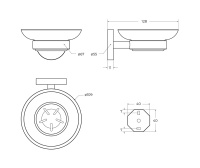 RELAX-SODS-GM Мыльница подвесная, стекло, исполнение оружейная сталь - Gidratop.ru изображение