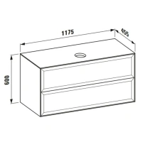 Тумба под раковину Laufen New Classic 117.5 х 45.5 х 60 см, 4.0602.2.085.631.1, подвесная, белый глянцевый, отверстие посередине - Gidratop.ru изображение