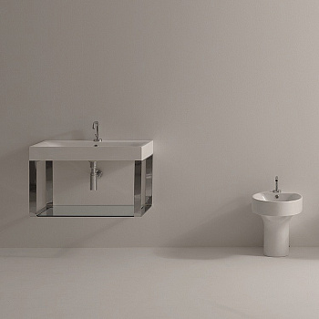 Раковина 80х45 см, 1 отв., подвесная, цвет: белый