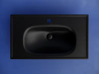 Раковина накладная CERAMICANOVA Sabo с отверстием под смеситель 800x460x130 черный матовый - Gidratop.ru изображение