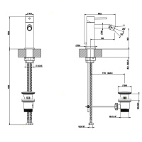 GESSI 316 смеситель для биде на 1 отверстие с донным клапаном, излив 118мм, цвет: steel brushed - Gidratop.ru изображение