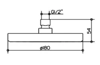 Верхний душ Keuco 51686 010100 круглый, диаметр 18 см, 1 режим струи, без держателя - Gidratop.ru изображение