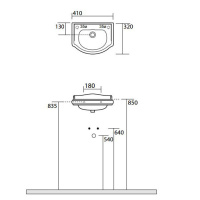 Раковина 41х32 см, без отв., цвет: белый - Gidratop.ru изображение