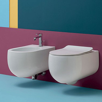 биде NEW подвесное 54х37см, с 1отв под смеситель, цвет: белый