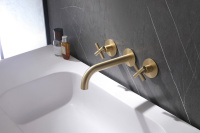 Смеситель ABBER Wasser Kreis AF81121G для раковины скрытого монтажа, золото матовое - Gidratop.ru изображение