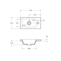 Раковина из искусственного мрамора BB-400-PM-LVB, 400х220х95 мм - Gidratop.ru изображение