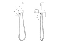 Смеситель с гигиеническим душем встраиваемый WONZON & WOGHAND FRAME, Черный матовый (WW-88829010-MB) - Gidratop.ru изображение