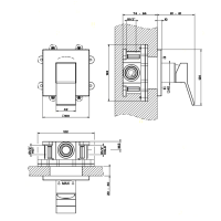 Gessi Rettangolo K встраиваемый однорычажный смеситель без излива(внешние части), цвет: хром - Gidratop.ru изображение