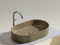 Умывальник чаша накладная овальная (цвет Капучино Матовый) Element 608x385x122мм - Gidratop.ru изображение